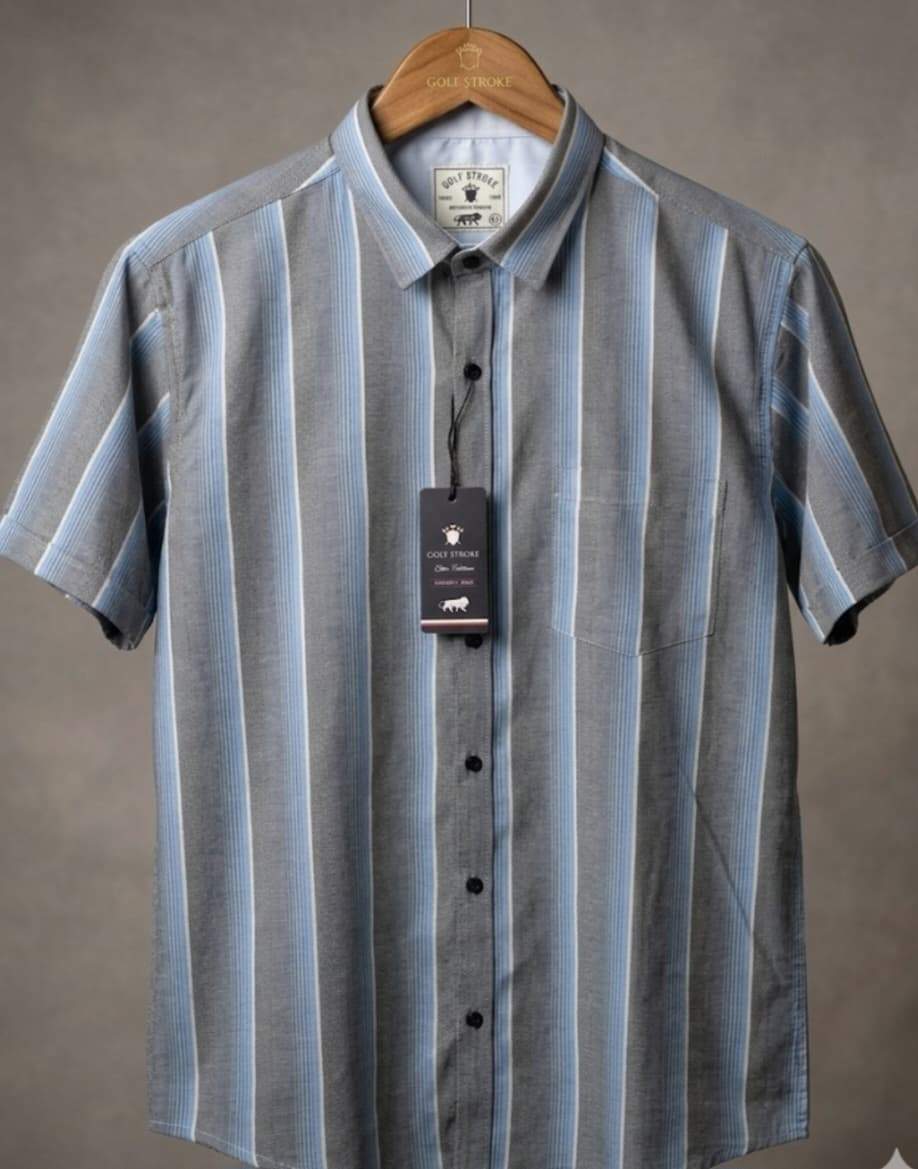 Vertical Stripes Shirts – Grey