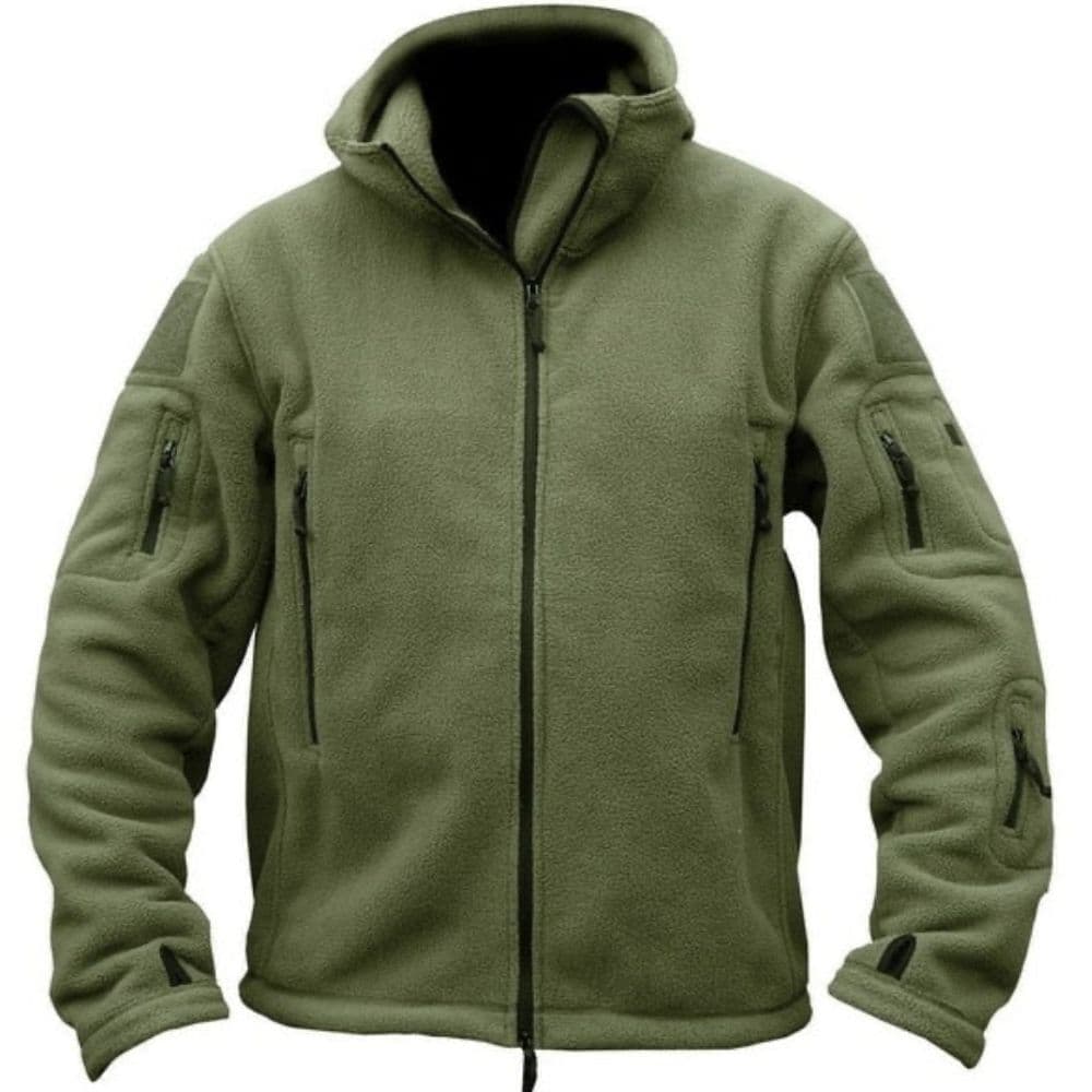 Custom Tactical Fleece Hoodie With Thumb-Holes And Pockets - Image 2