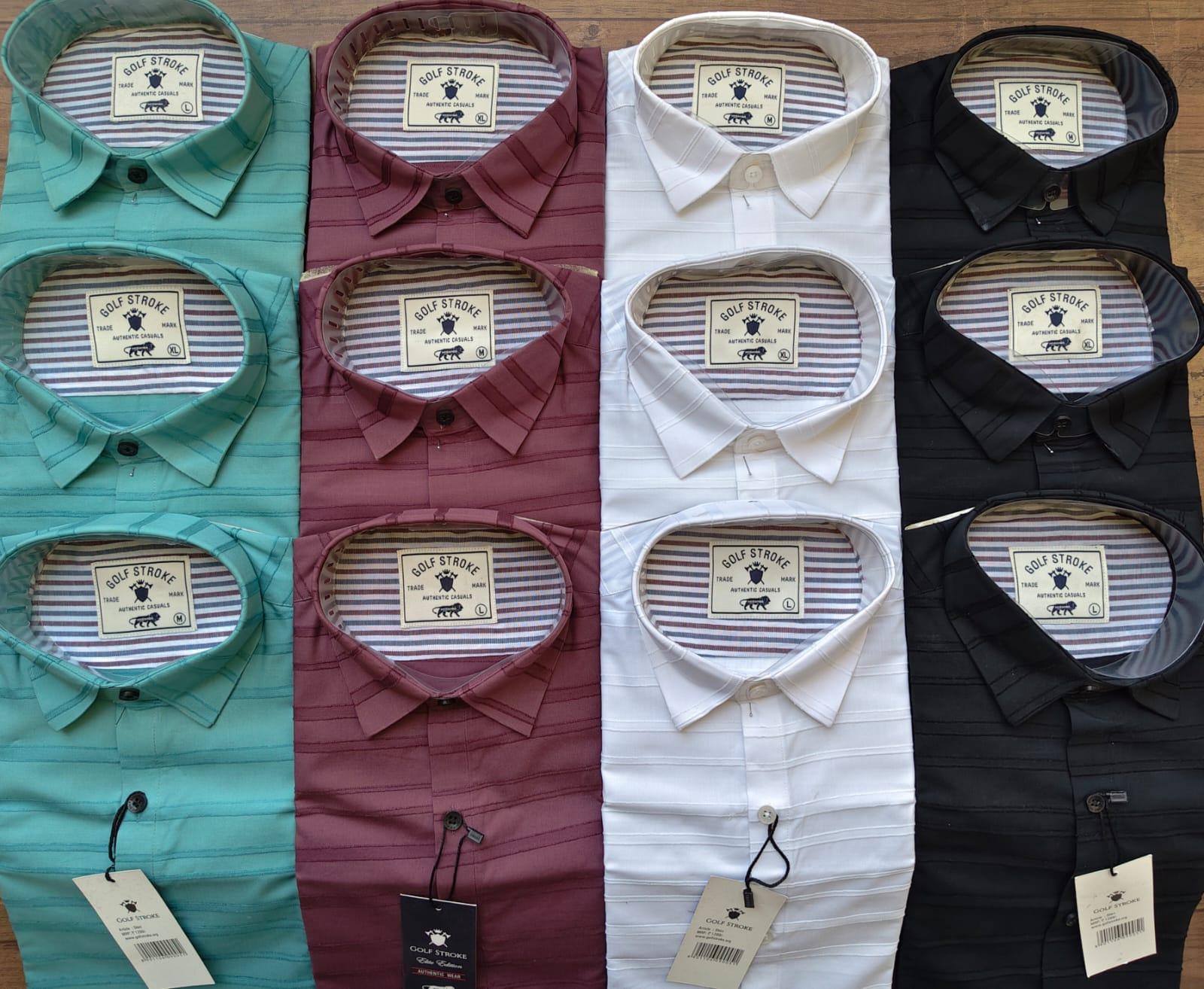 Plain Shirts In Horizontal Self Stripes - Image 5