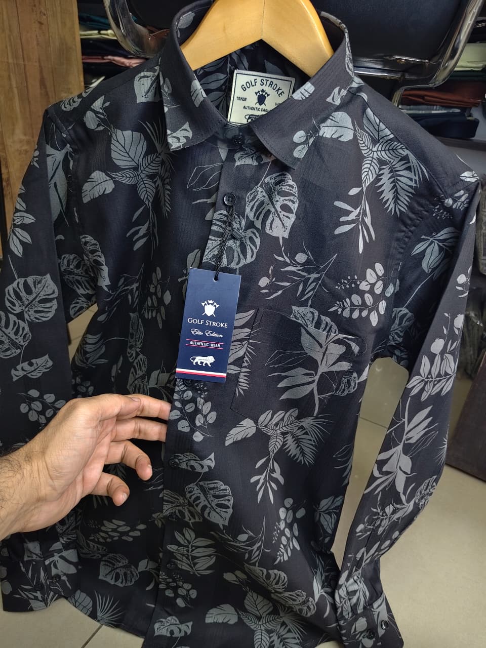 Floral Printed Shirt – Black