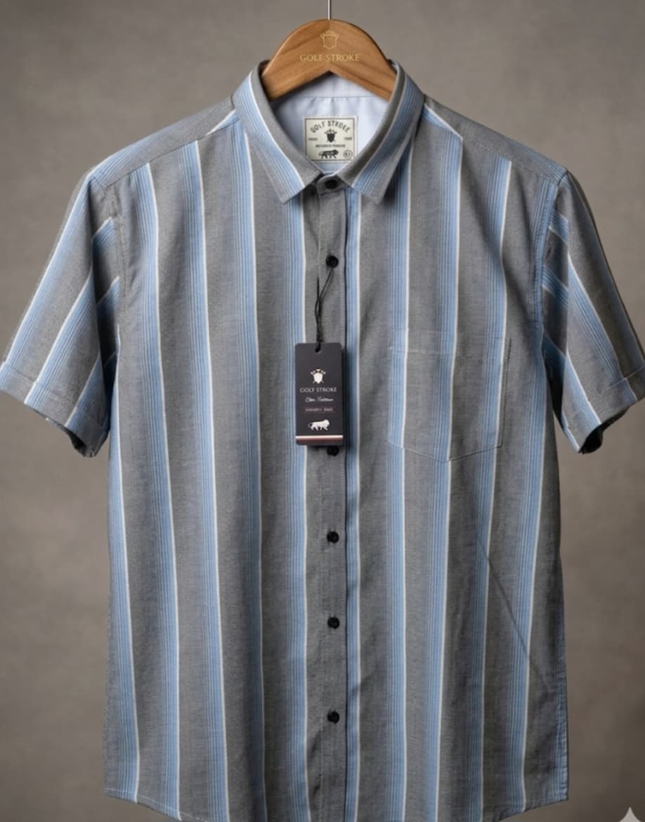 Vertical Stripes Shirts – Grey